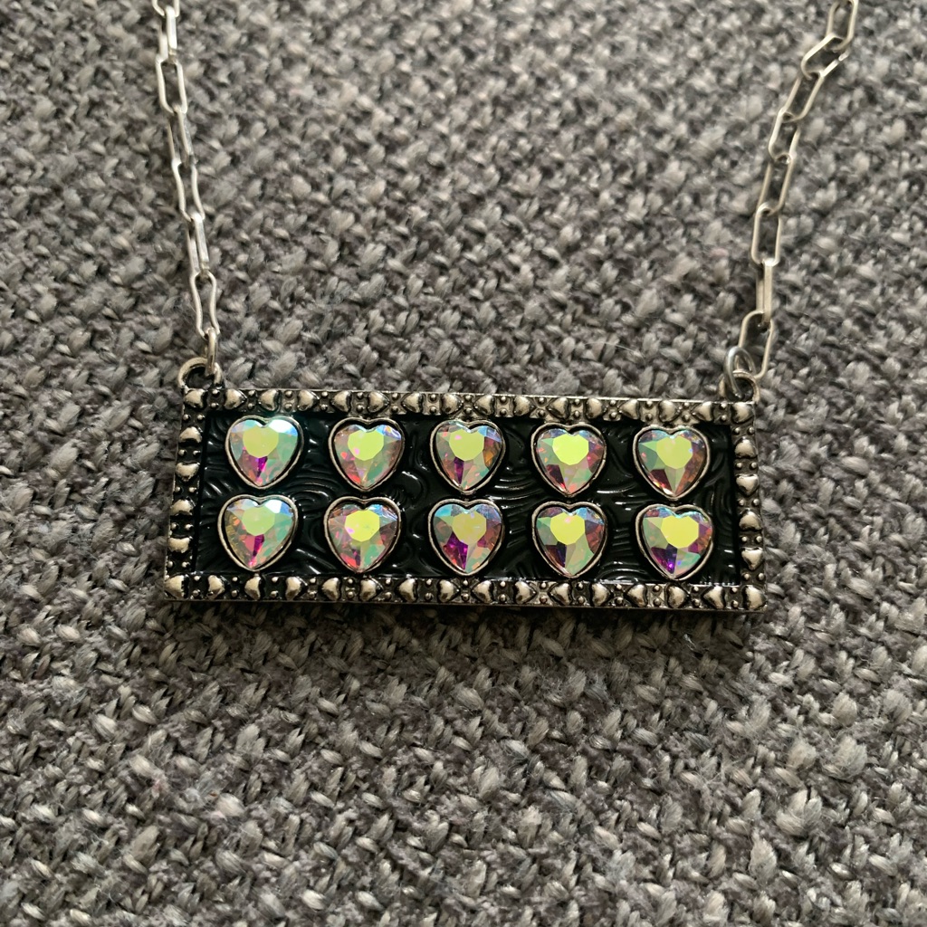 Heart Pendant Necklace With Silver Chain